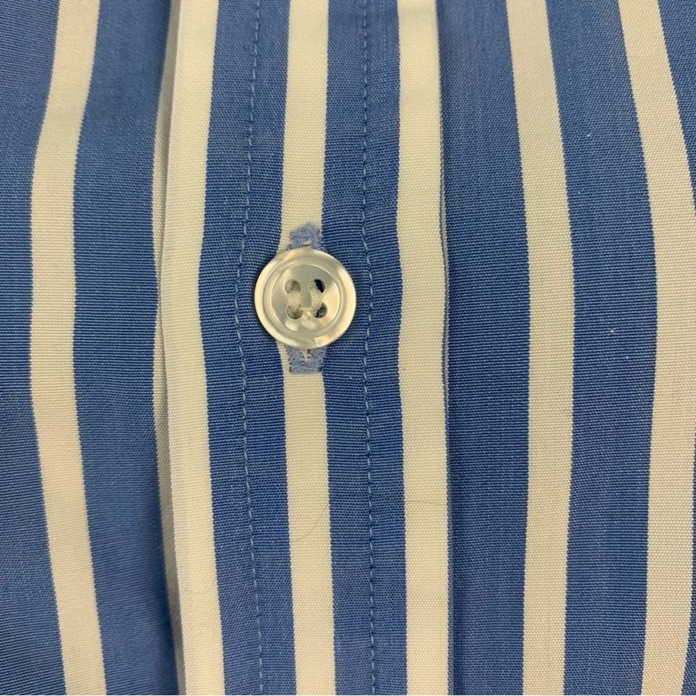 ‼️SALE‼️ 2/$25 Vintage Harvie & Hudson Blue Striped Collared Shirt - Picture 6 of 7